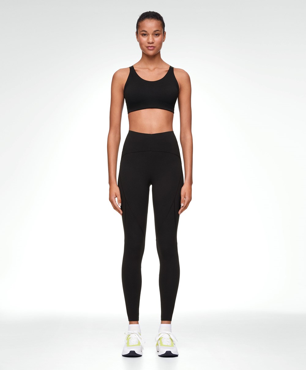 Oysho Firm-support Sports Bra Fekete | PGUZED-649