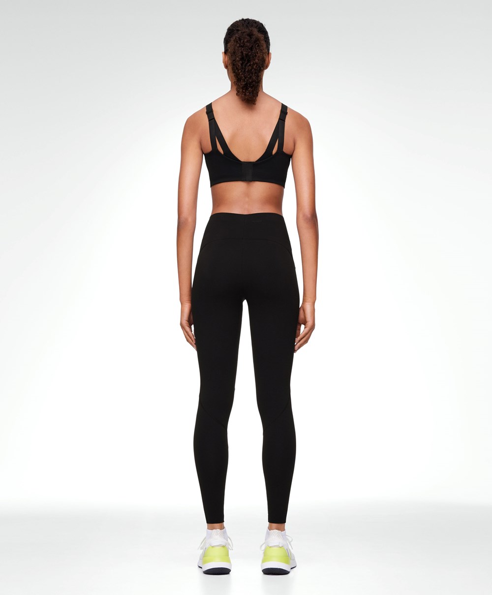 Oysho Firm-support Sports Bra Fekete | PGUZED-649