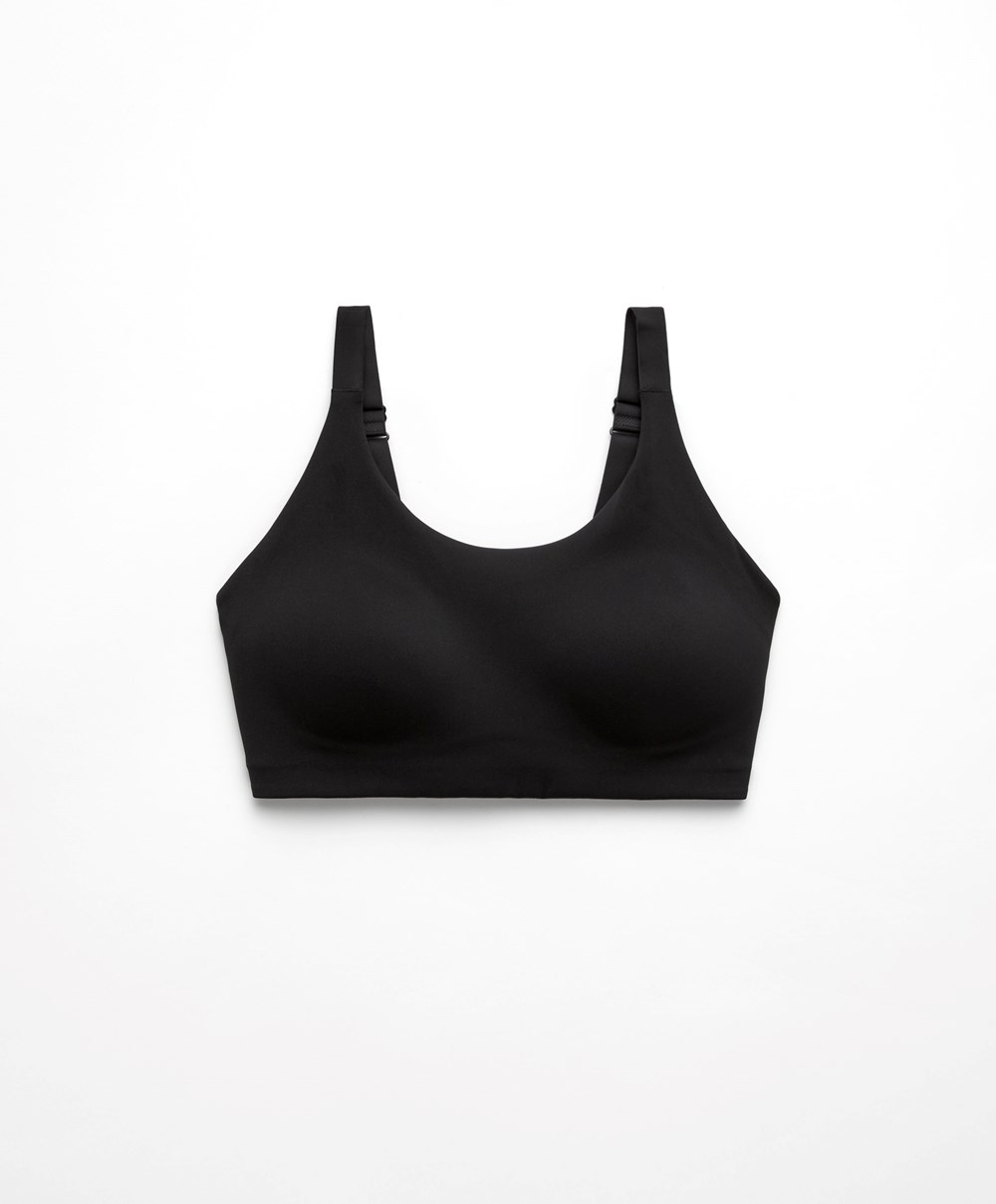 Oysho Firm-support Sports Bra Fekete | PGUZED-649