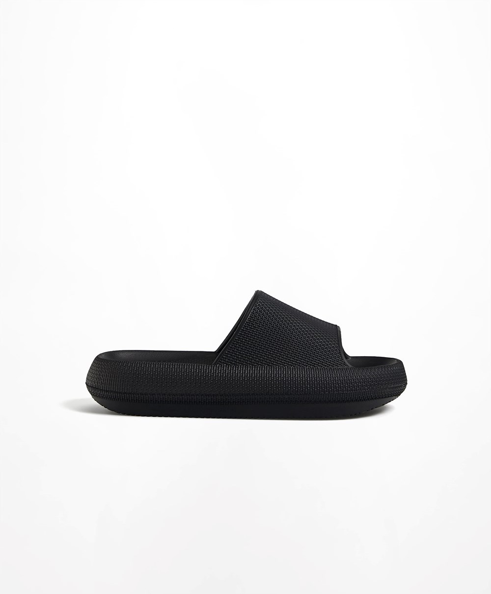 Oysho Flatform Sandals Fekete | RPITOQ-148