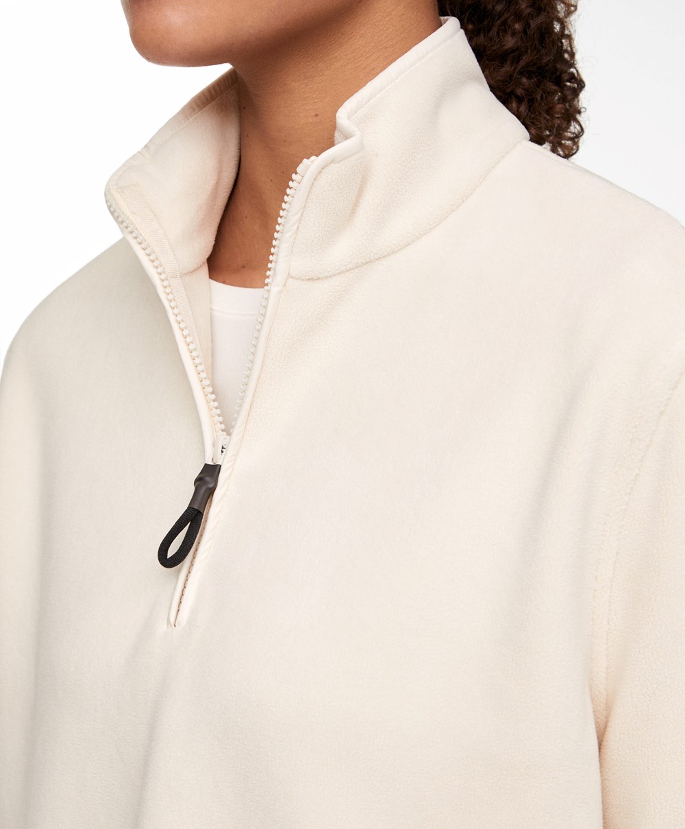 Oysho Fleece Sweatshirt Ecru | GYLZDT-348