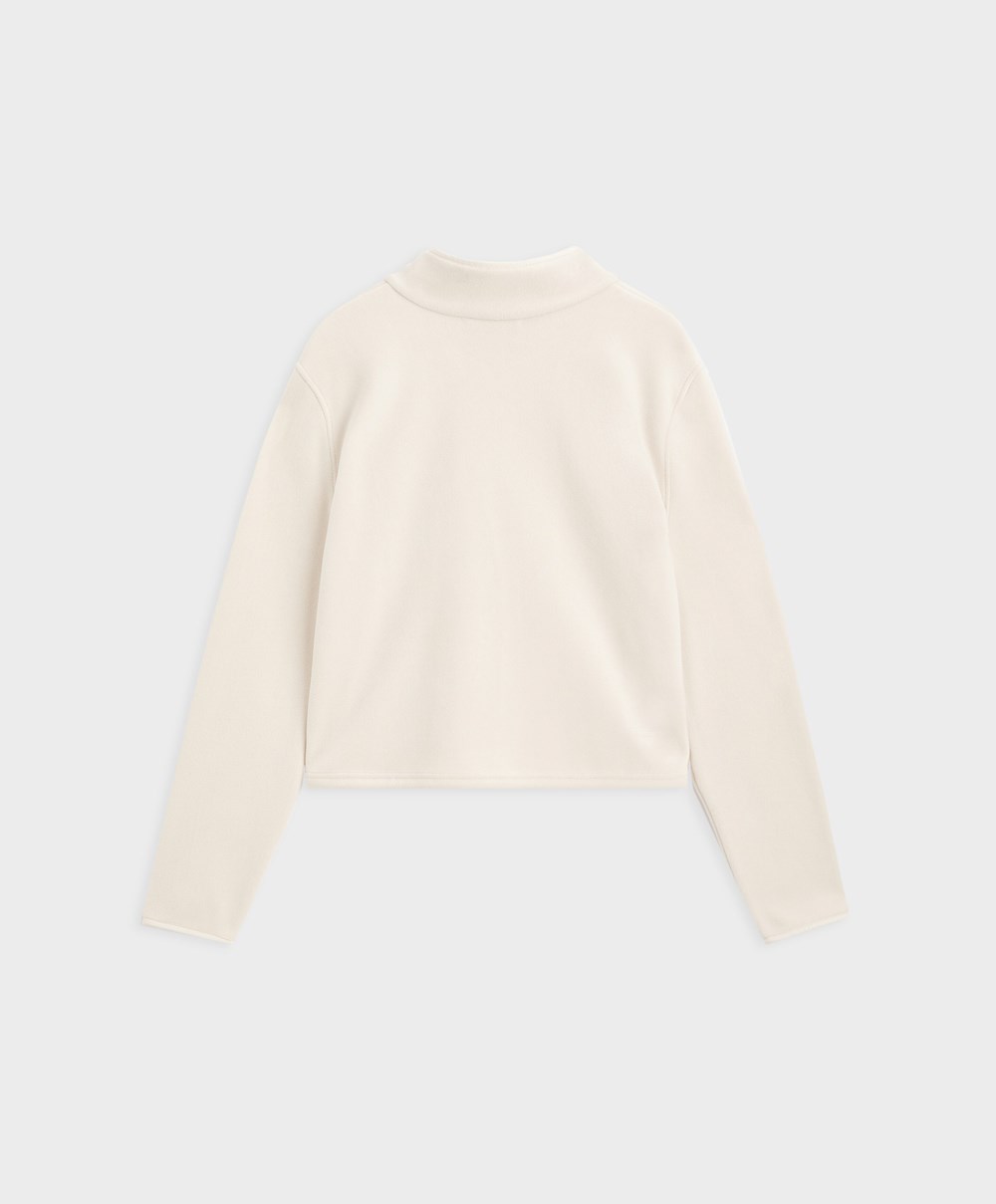 Oysho Fleece Sweatshirt Ecru | GYLZDT-348