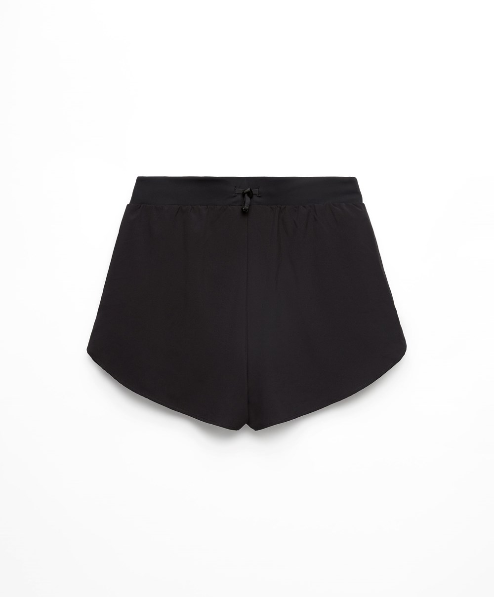 Oysho Futó Shorts Fekete | IHBWFK-298