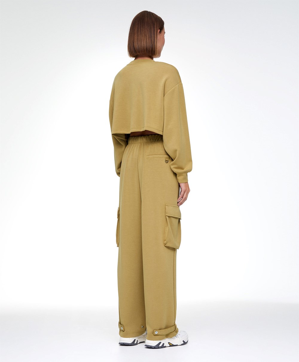 Oysho Green Modal Cargo Tracksuit Olivazöld | YZRPLN-618