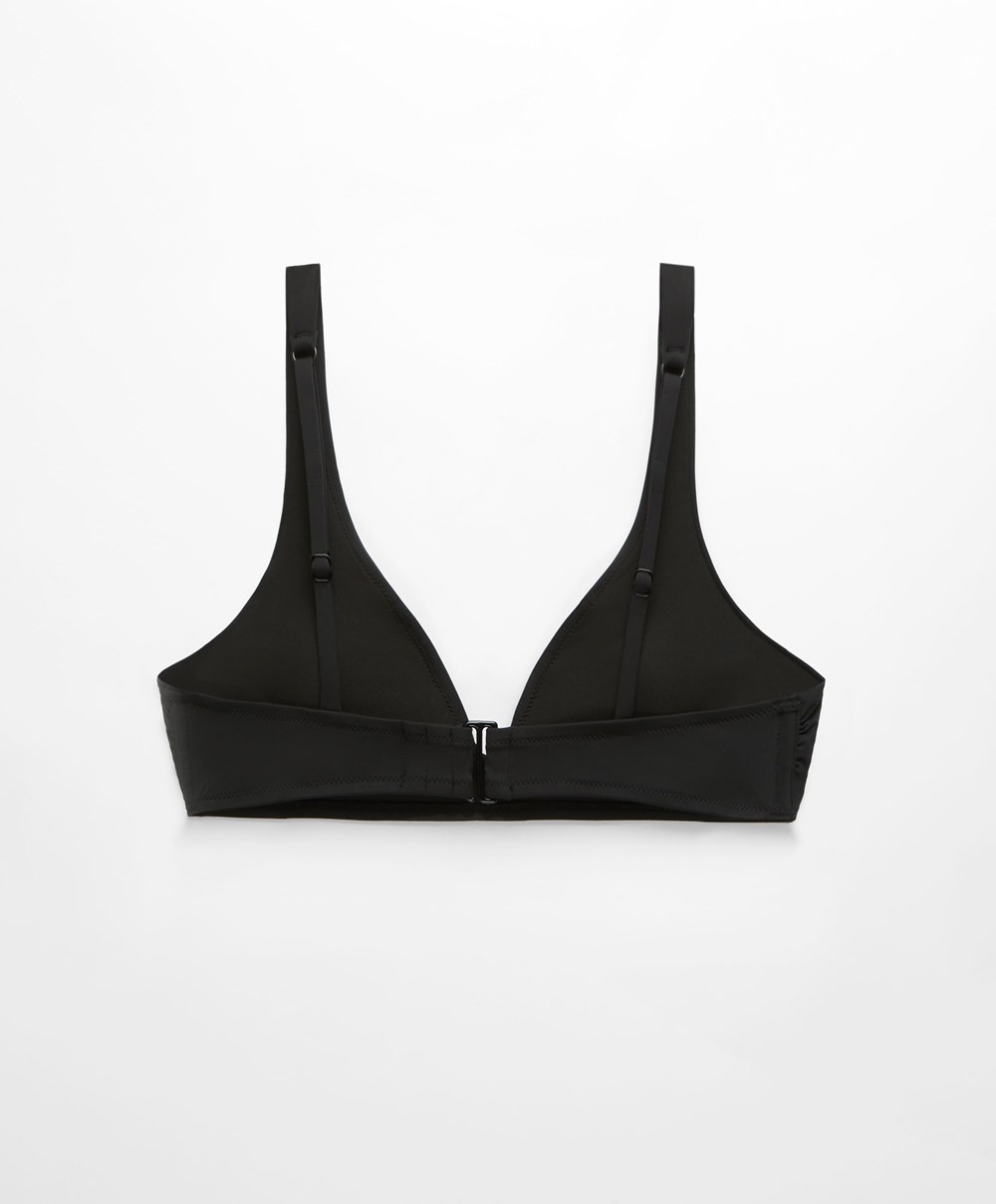 Oysho Halterneck Bikini Top Fekete | PGVBWC-920