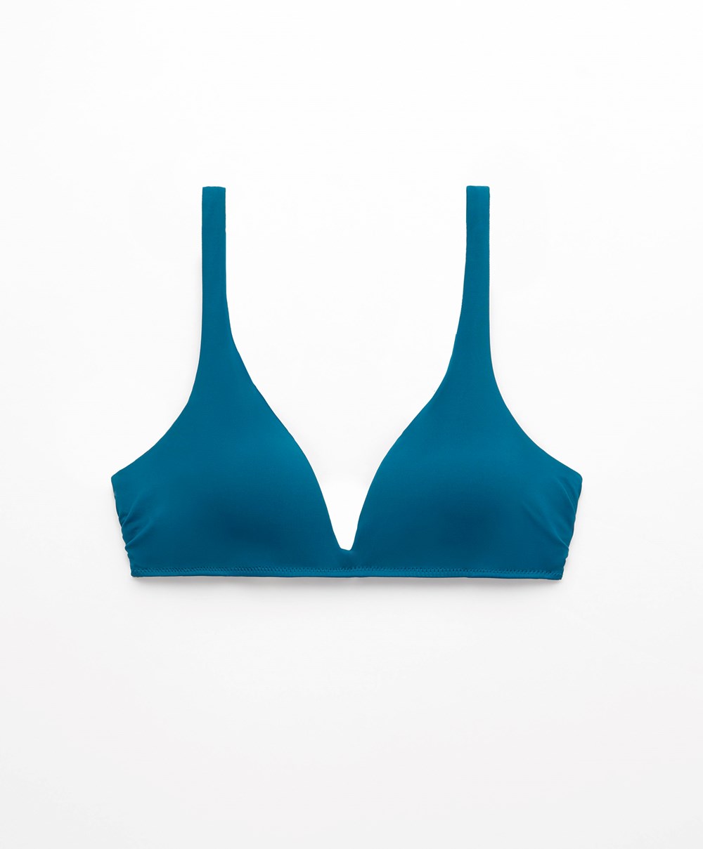 Oysho Halterneck Bikini Top Ocean | NZMXLQ-652