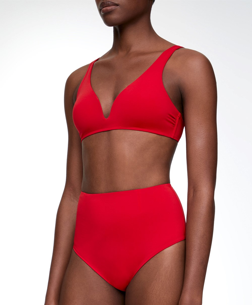 Oysho Halterneck Bikini Top Piros | LGHMAB-690