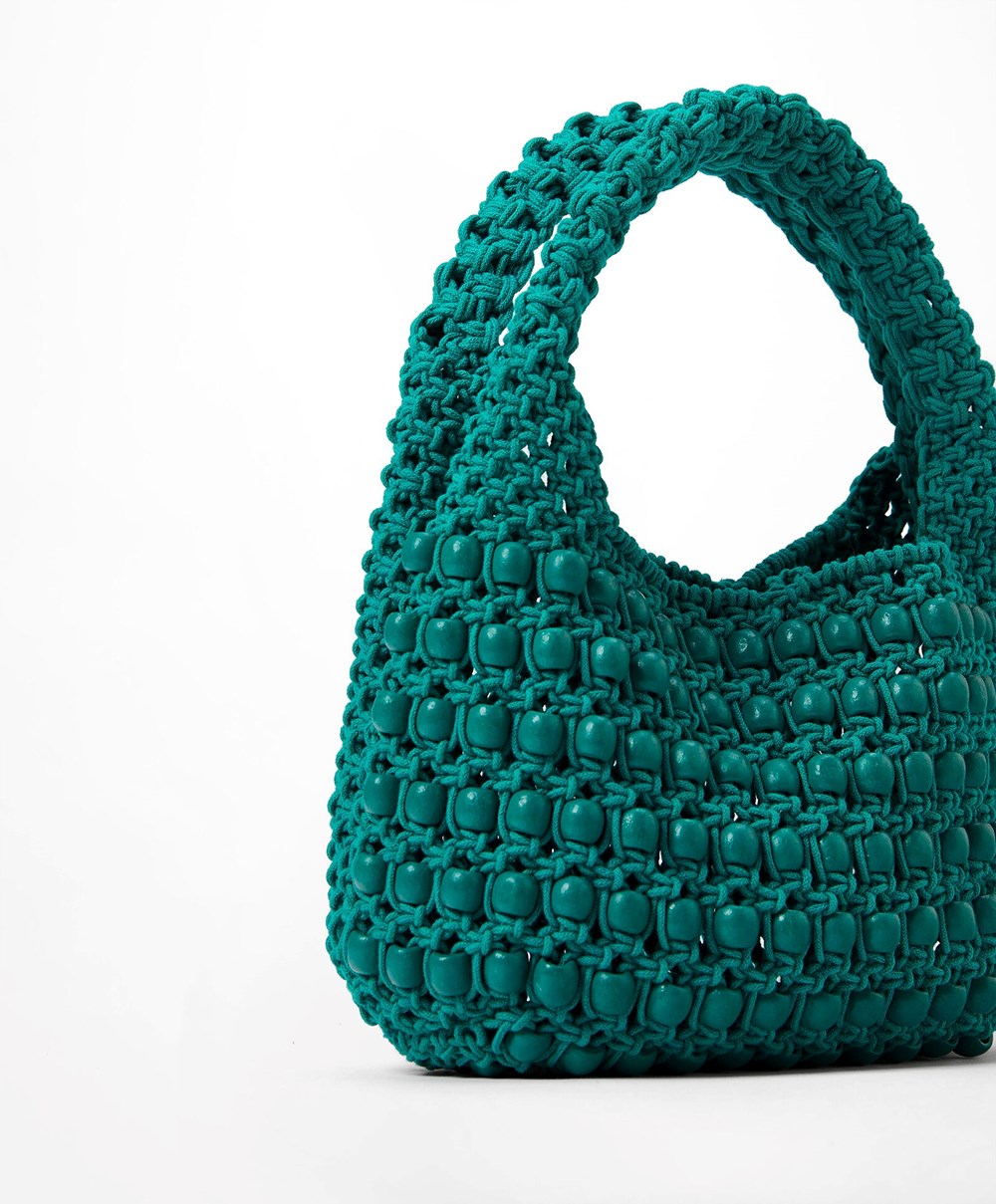 Oysho Handbag With Pántos And Little Ball Details Türkiz | OMDXVW-109