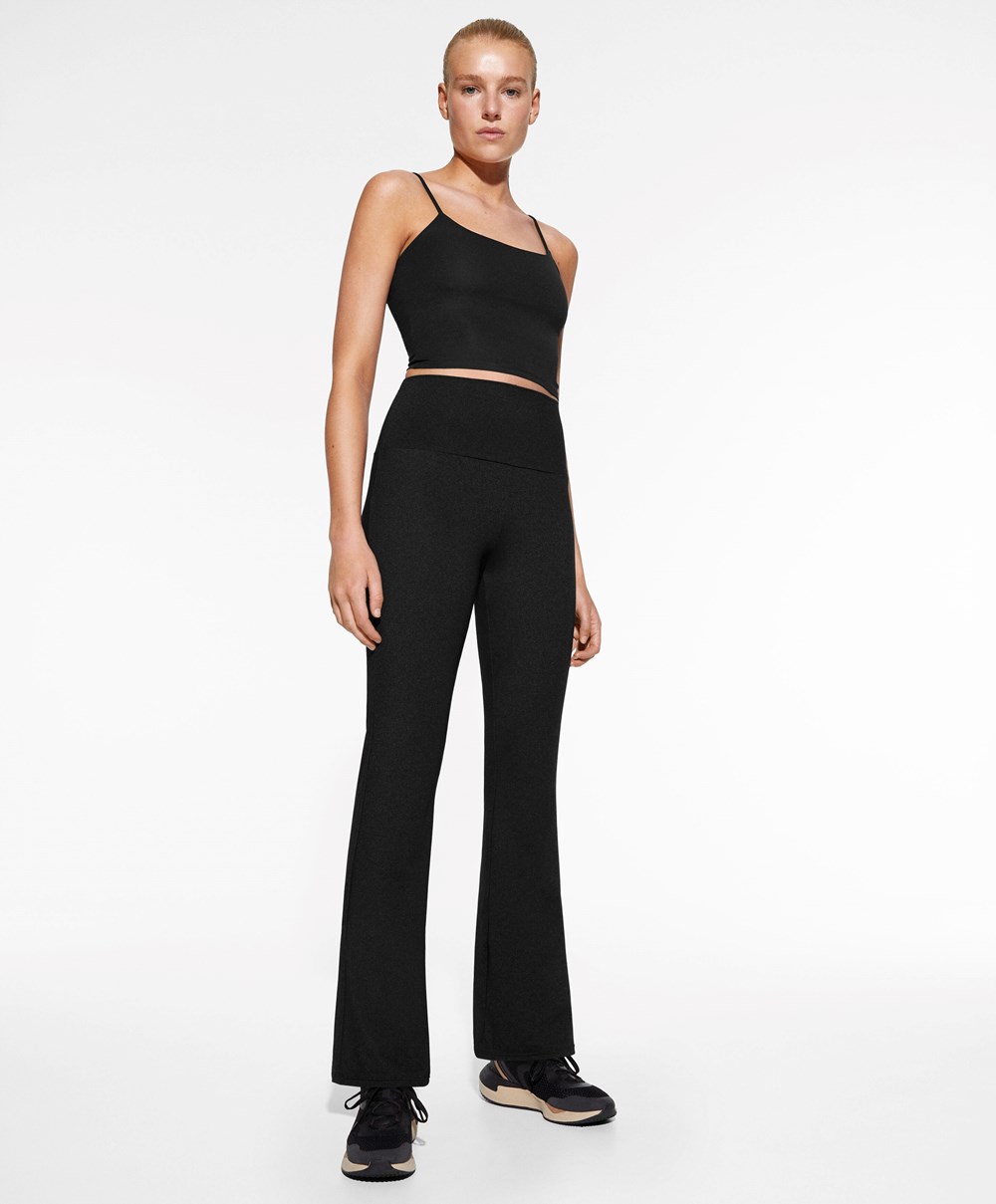 Oysho High-rise Comfortlux Flare Trousers Sötétszürke | FSMPQR-571