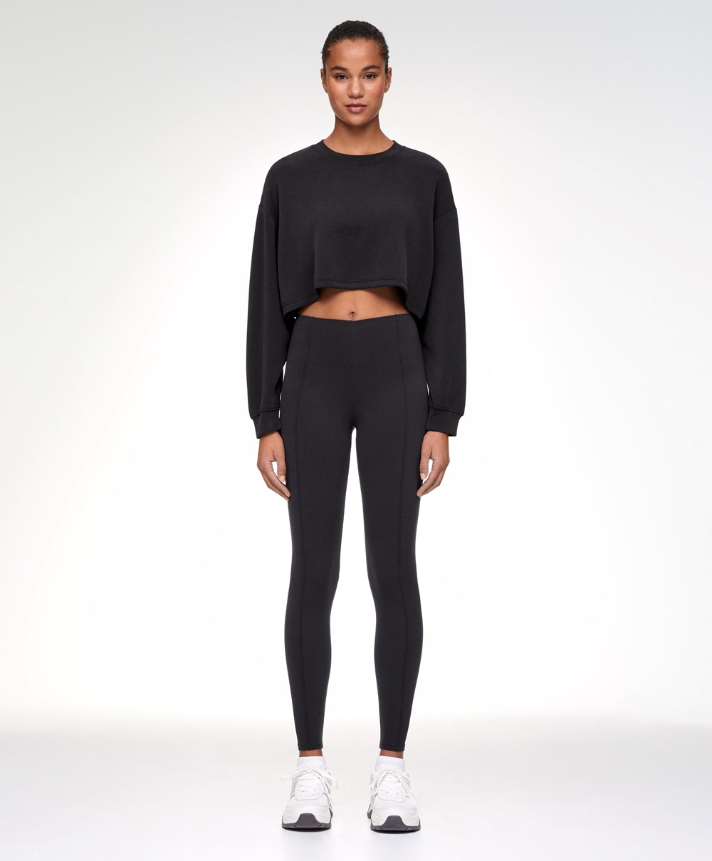 Oysho High-strength Fabric 65cm Ankle-length Leggings Fekete | DJOFZL-123