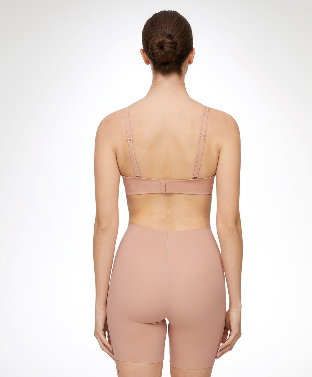 Oysho High-waisted Invisible Laser-cut Cycle Shorts Bézs | JRUQAK-160