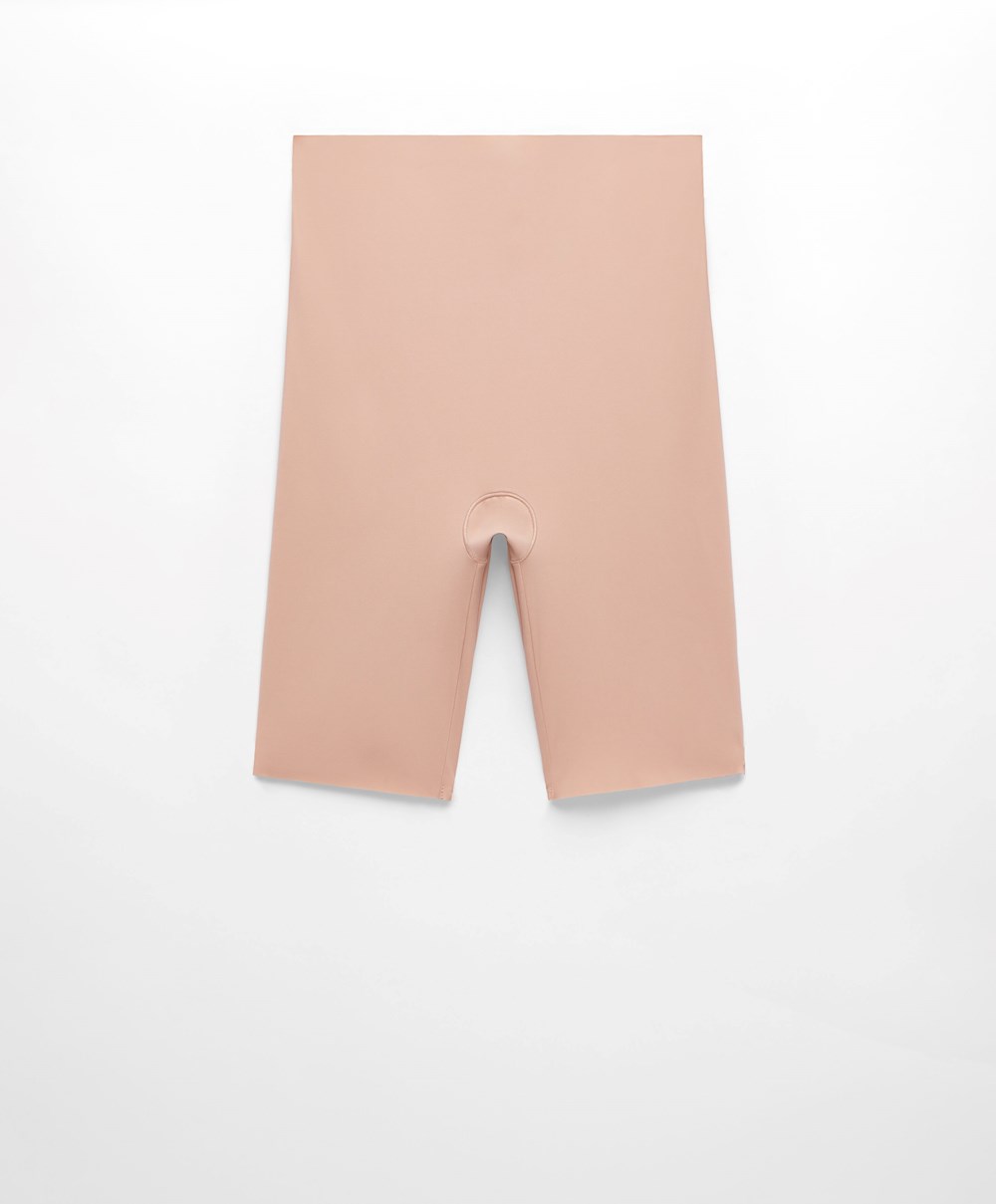 Oysho High-waisted Invisible Laser-cut Cycle Shorts Bézs | JRUQAK-160