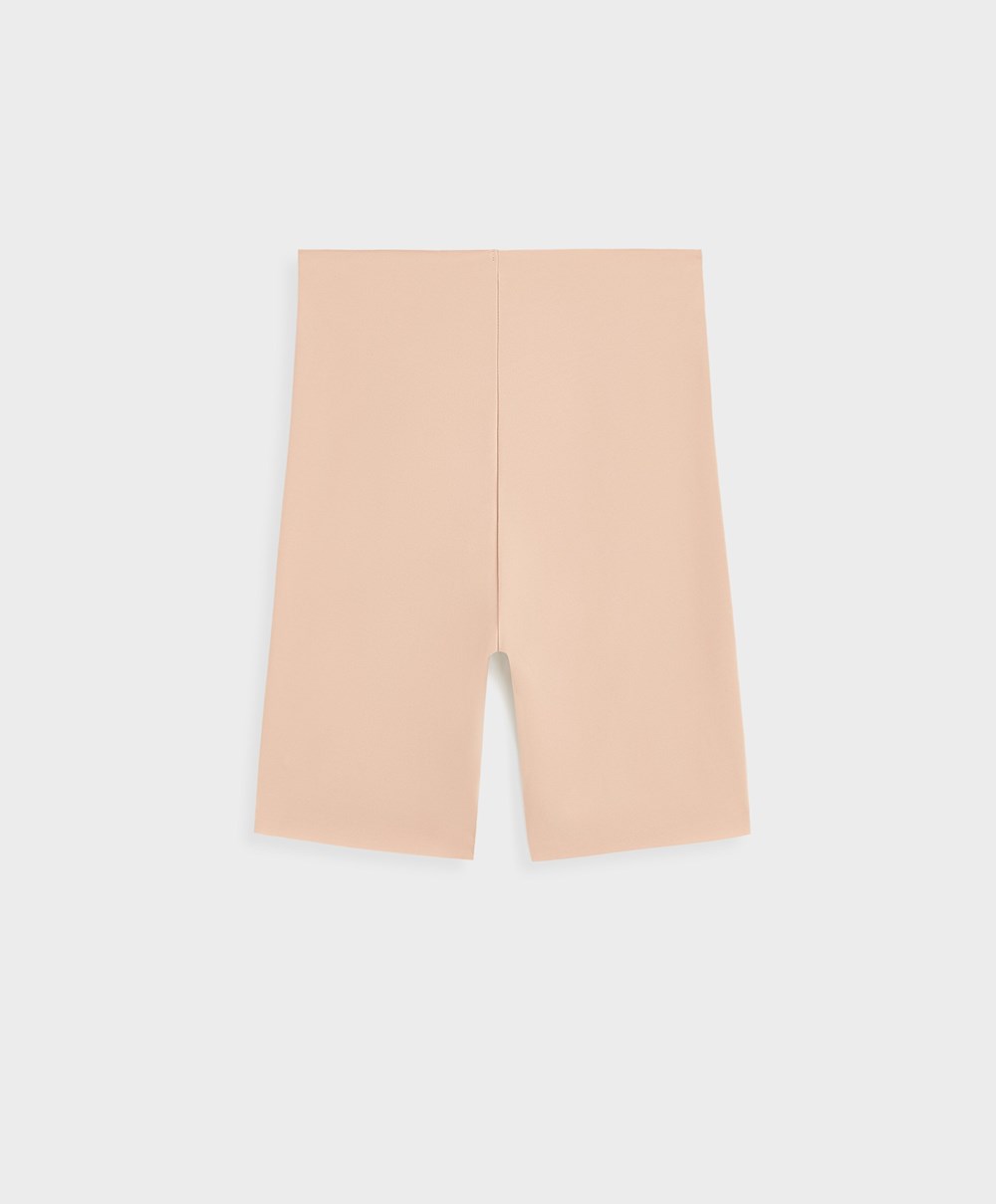 Oysho High-waisted Invisible Laser-cut Cycle Shorts Bézs | JRUQAK-160