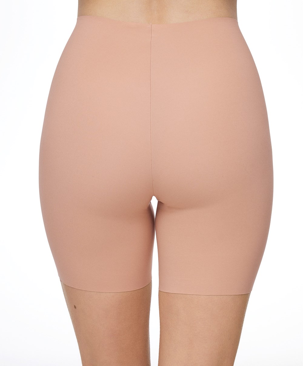 Oysho High-waisted Invisible Laser-cut Cycle Shorts Bézs | JRUQAK-160