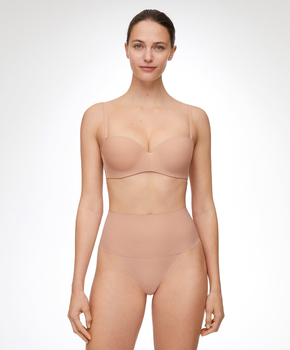 Oysho High-waisted Invisible Laser-cut Tanga Bézs | GETKCV-806