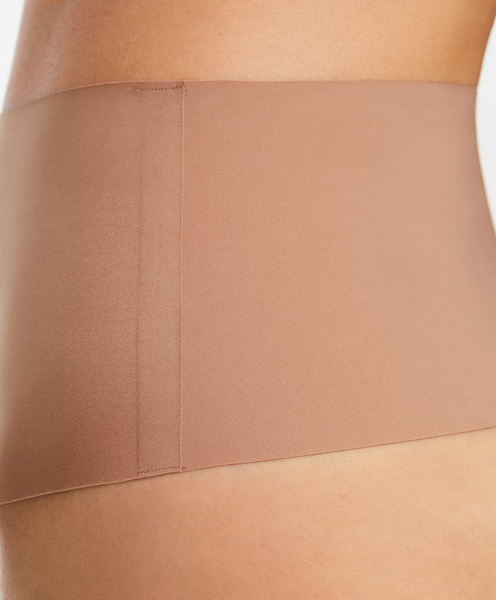 Oysho High-waisted Invisible Laser-cut Tanga Tan | QHMJPZ-764