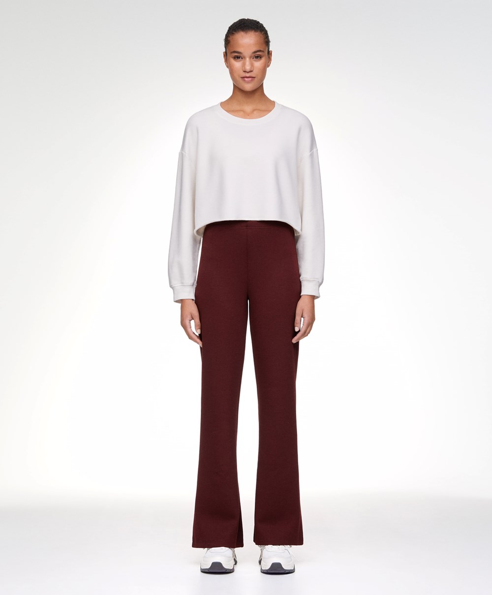 Oysho Interlock Flare Trousers Sötét | RLSMVQ-960