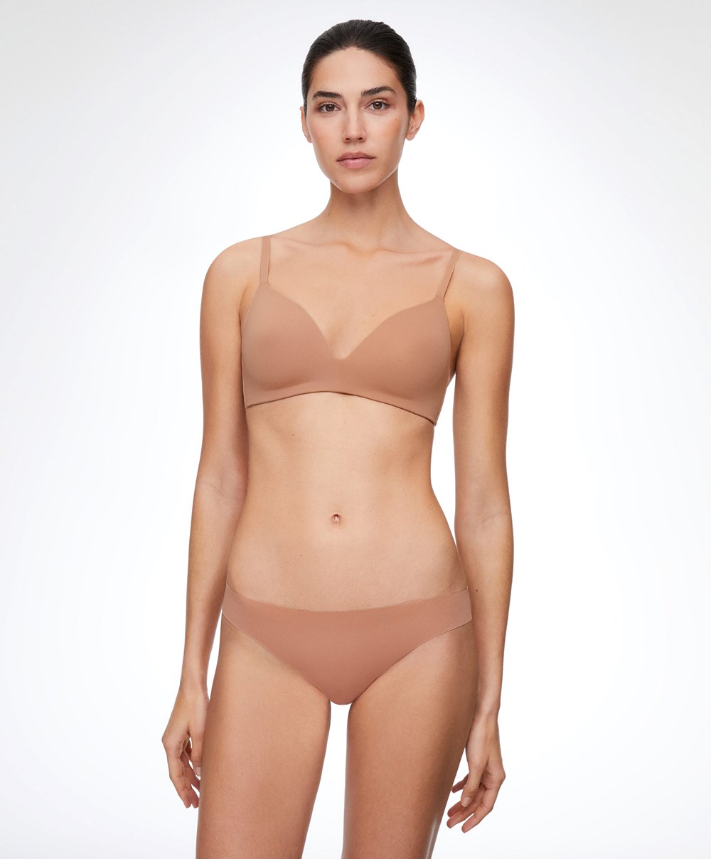 Oysho Invisible Laser-cut Hipster Tanga Tan | NKEBJM-598