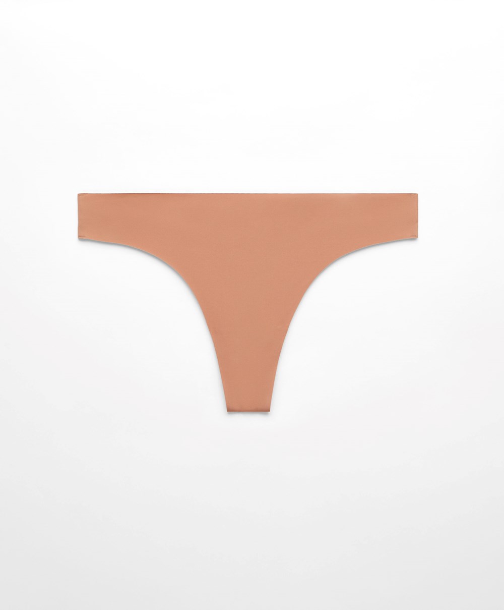 Oysho Invisible Laser-cut Hipster Tanga Tan | NKEBJM-598