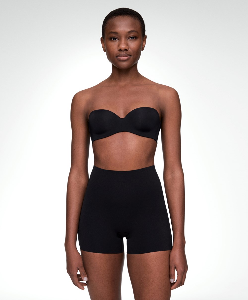 Oysho Invisible Laser-cut Hot Pants Fekete | BPYXHS-382