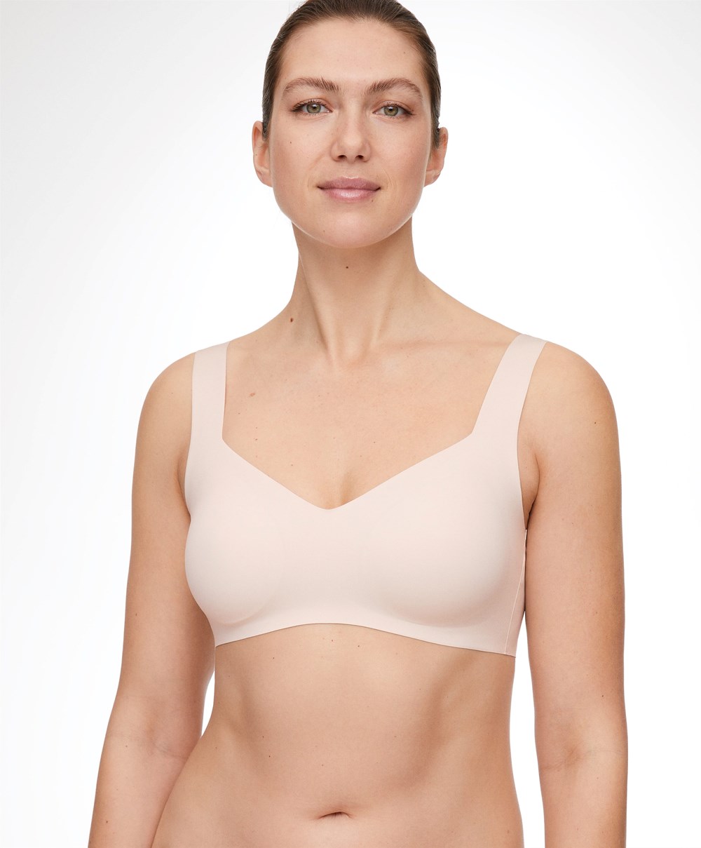 Oysho Invisible Laser-cut V-neck Bra Almond | BIVCUK-296