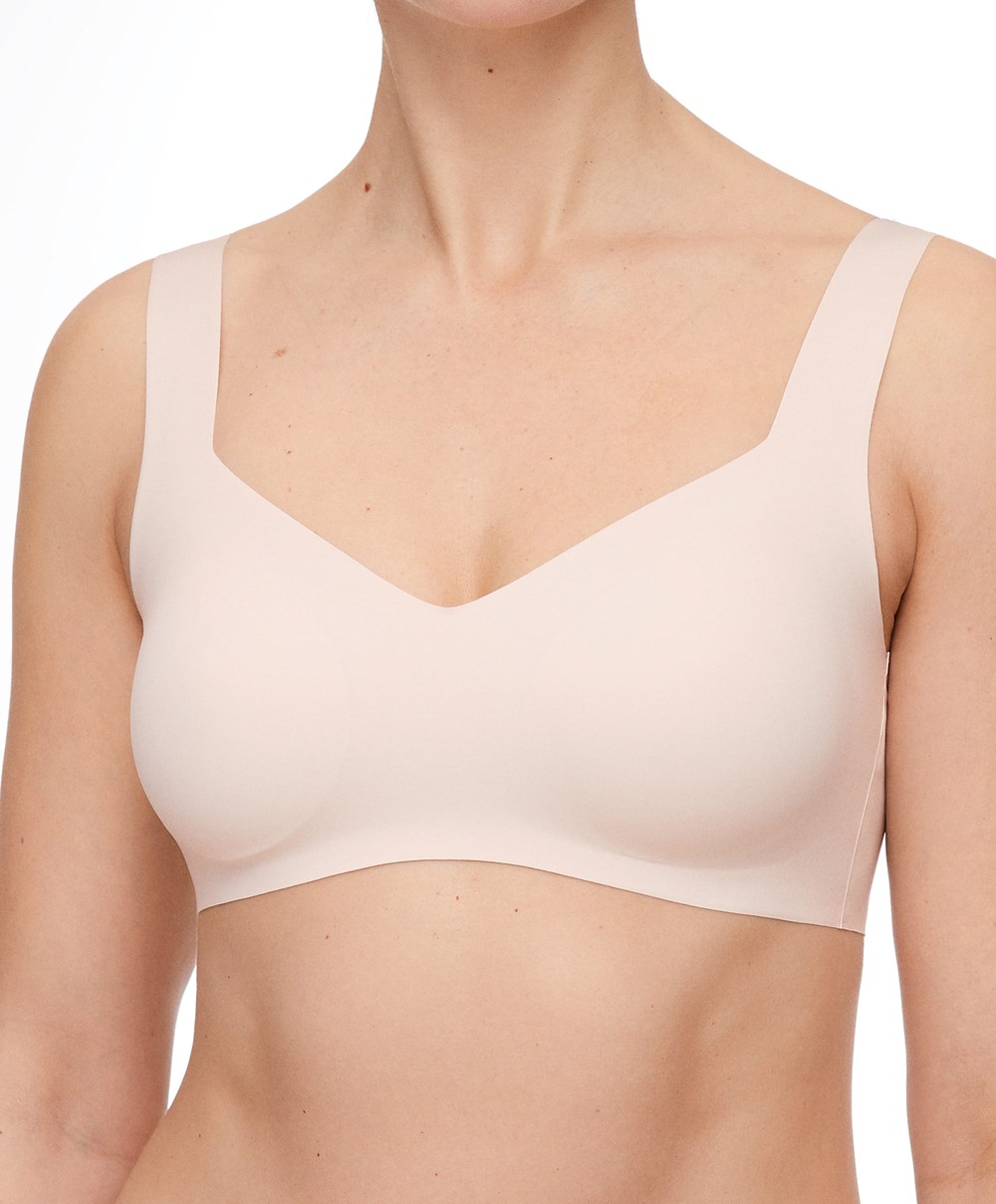 Oysho Invisible Laser-cut V-neck Bra Almond | BIVCUK-296