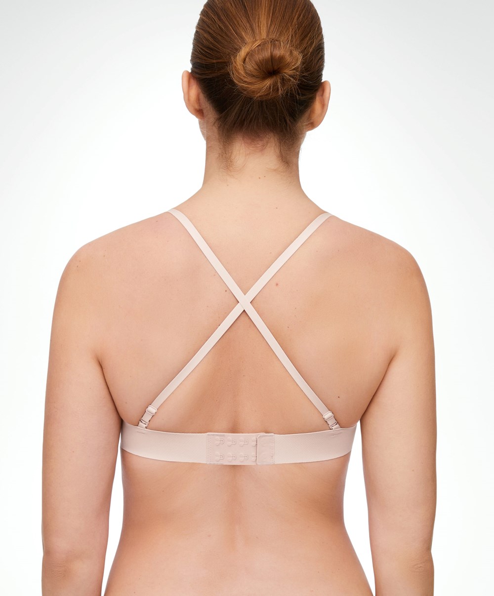 Oysho Invisible Polyamide Triangle Bra Almond | NDPFTX-296