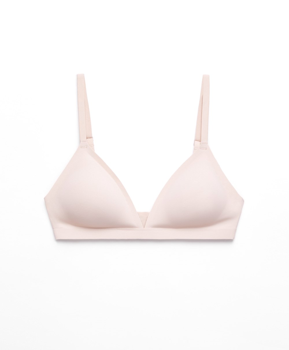 Oysho Invisible Polyamide Triangle Bra Almond | NDPFTX-296