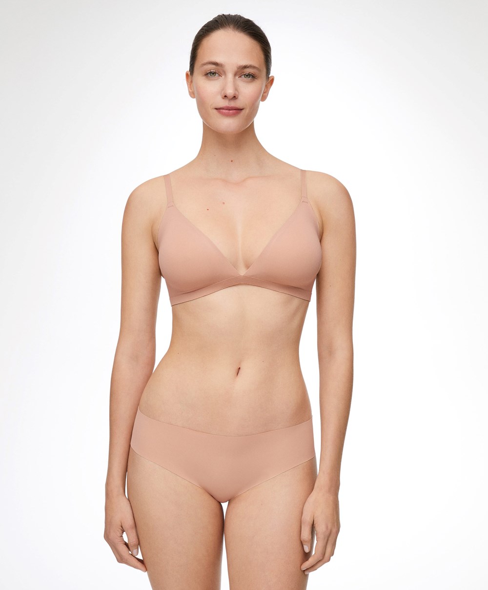 Oysho Invisible Polyamide Triangle Bra Bézs | TVSUYP-670