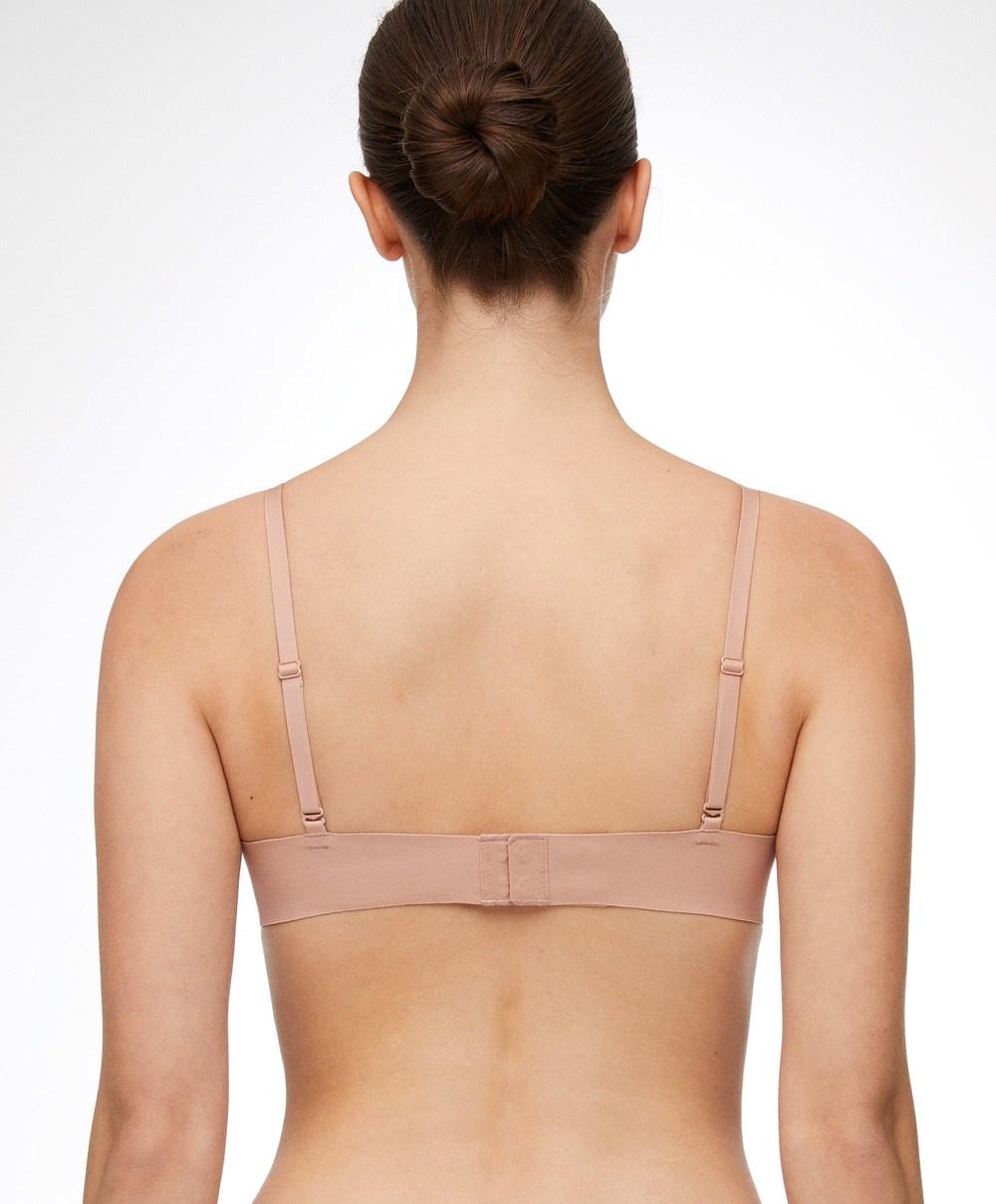 Oysho Invisible Polyamide Triangle Bra Bézs | TVSUYP-670