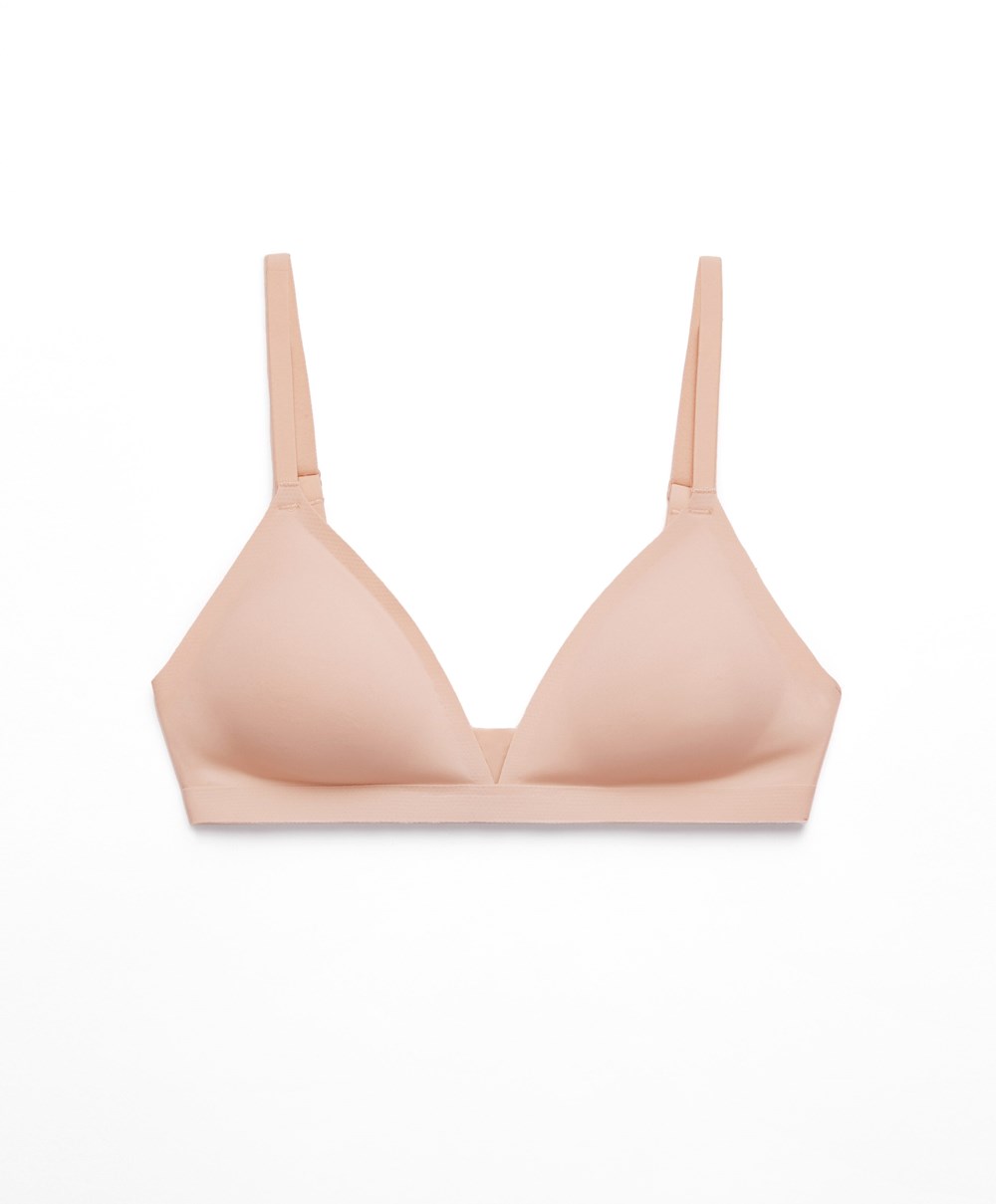 Oysho Invisible Polyamide Triangle Bra Bézs | TVSUYP-670