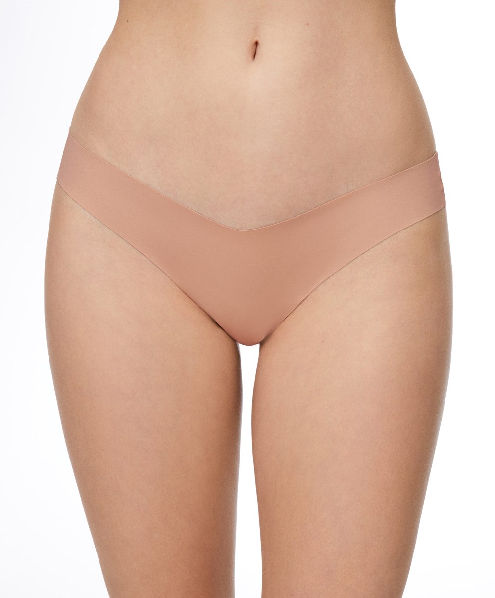 Oysho Invisible “v”-cut Tanga Bézs | DVEFNY-072