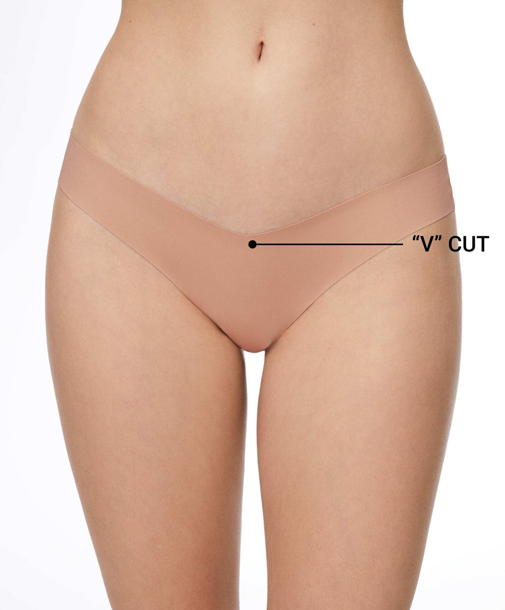 Oysho Invisible “v”-cut Tanga Bézs | DVEFNY-072