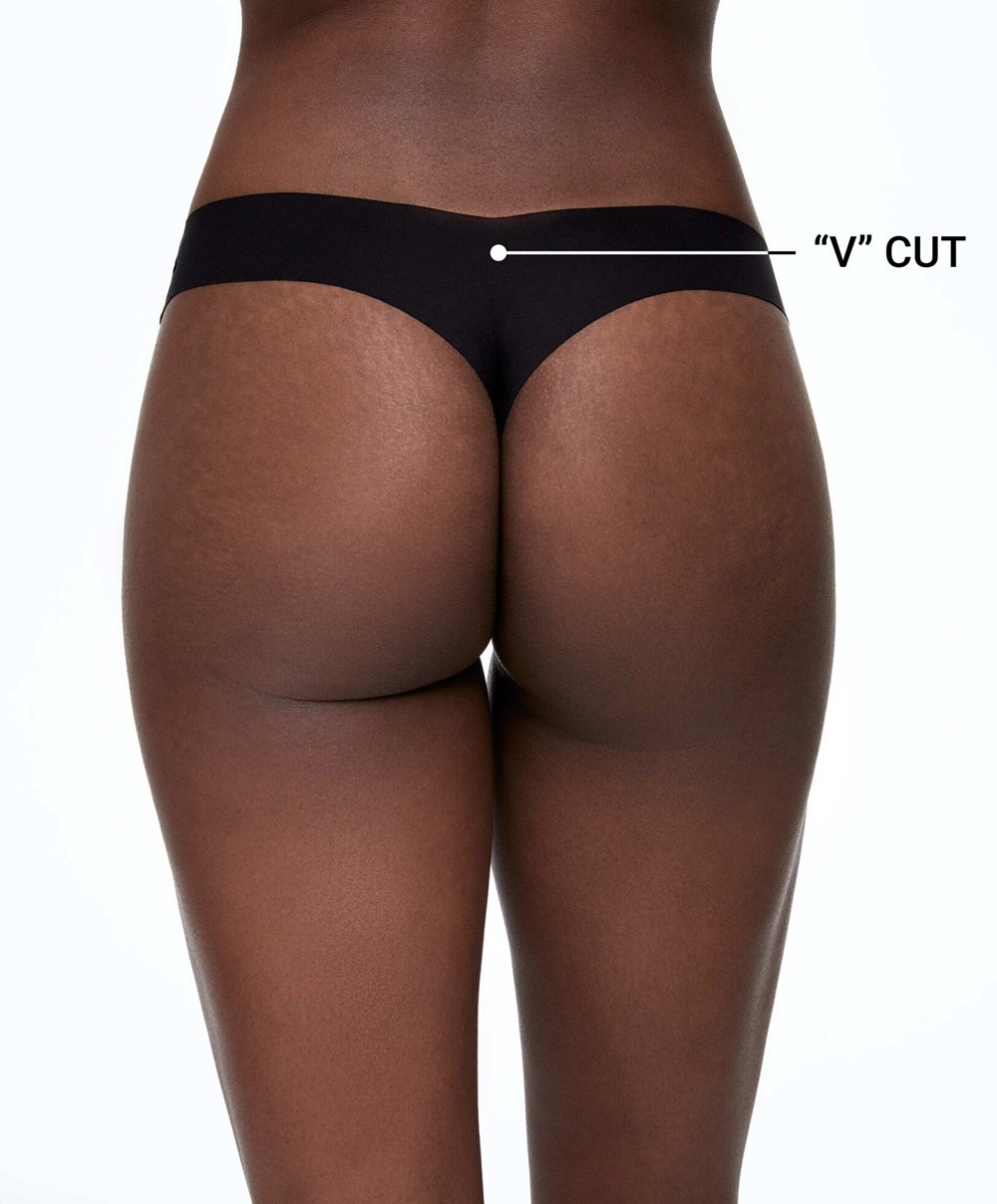 Oysho Invisible “v”-cut Tanga Fekete | LDHTQK-659