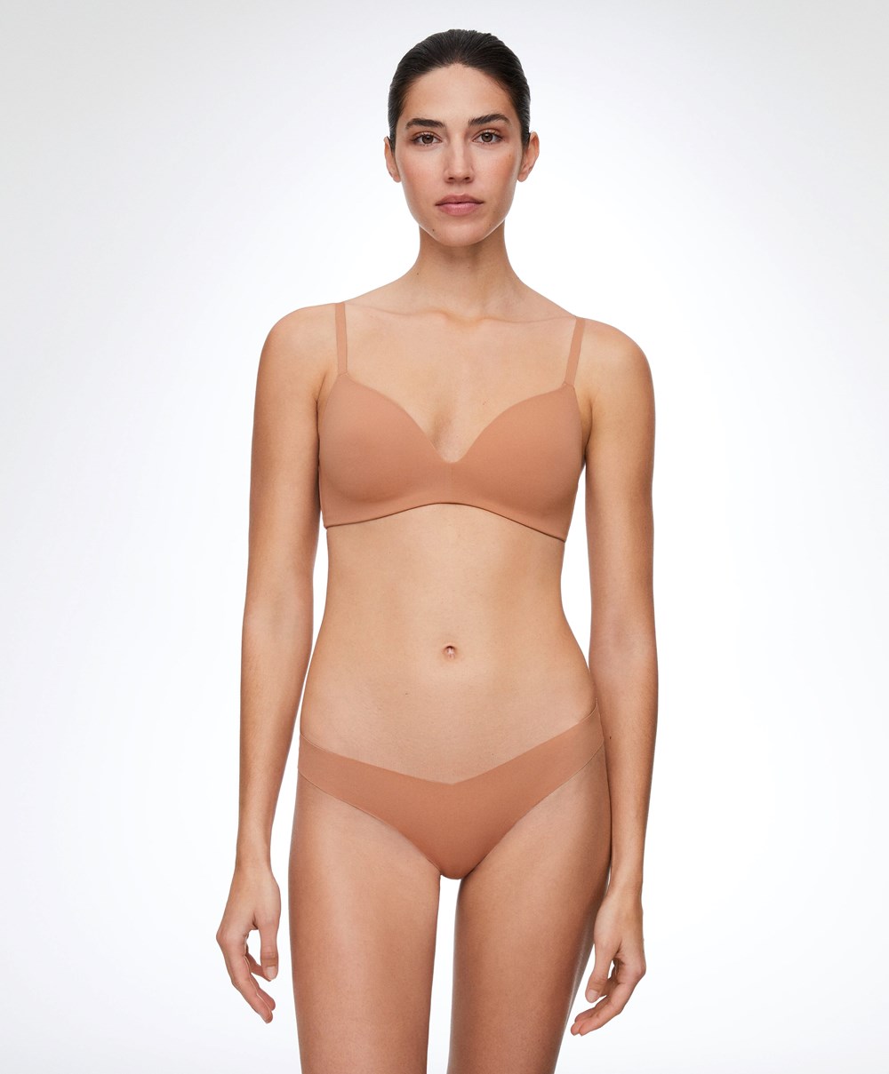 Oysho Invisible “v”-cut Tanga Tan | UJFLIY-135