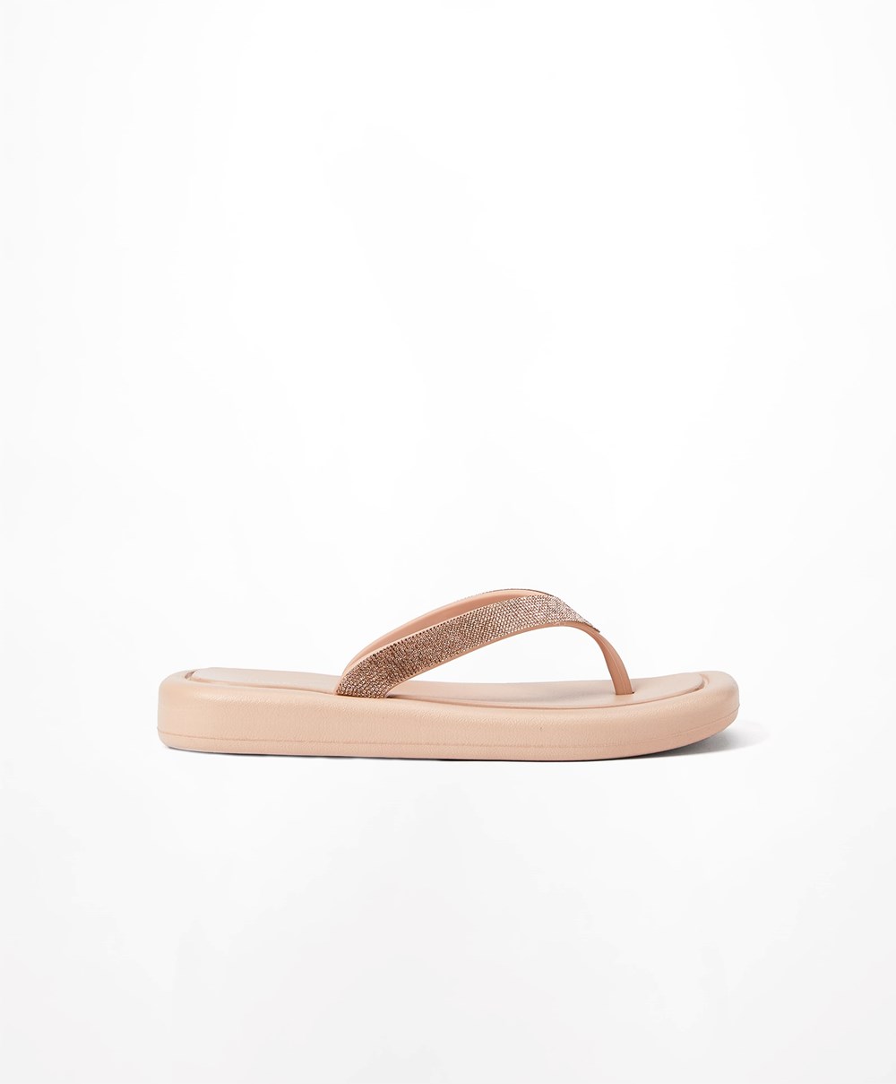 Oysho Jewel Beach Sandals Bézs Rózsaszín | ASBEIX-439