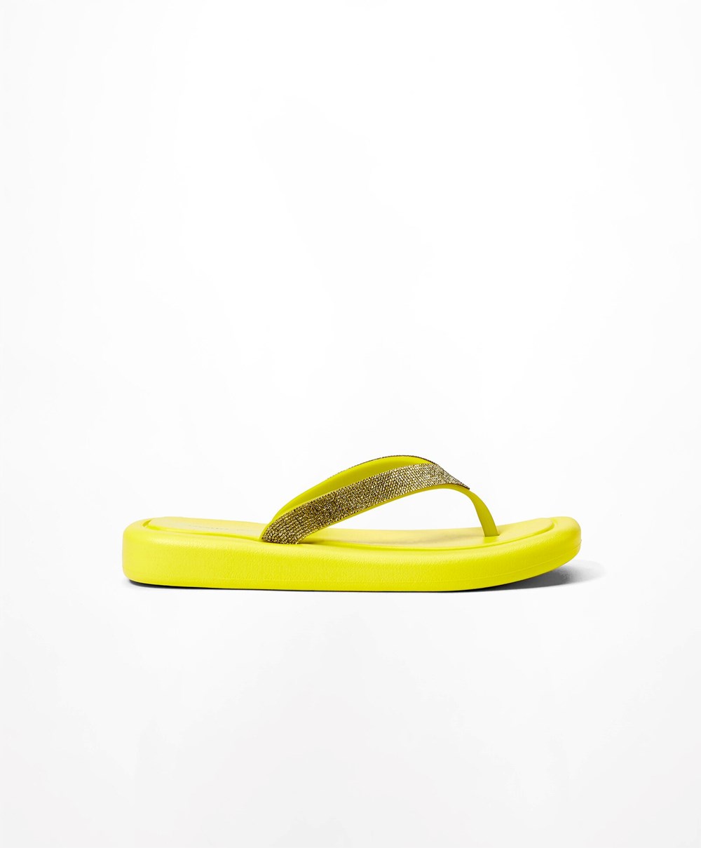 Oysho Jewel Beach Sandals Sárga | GBFPQN-564