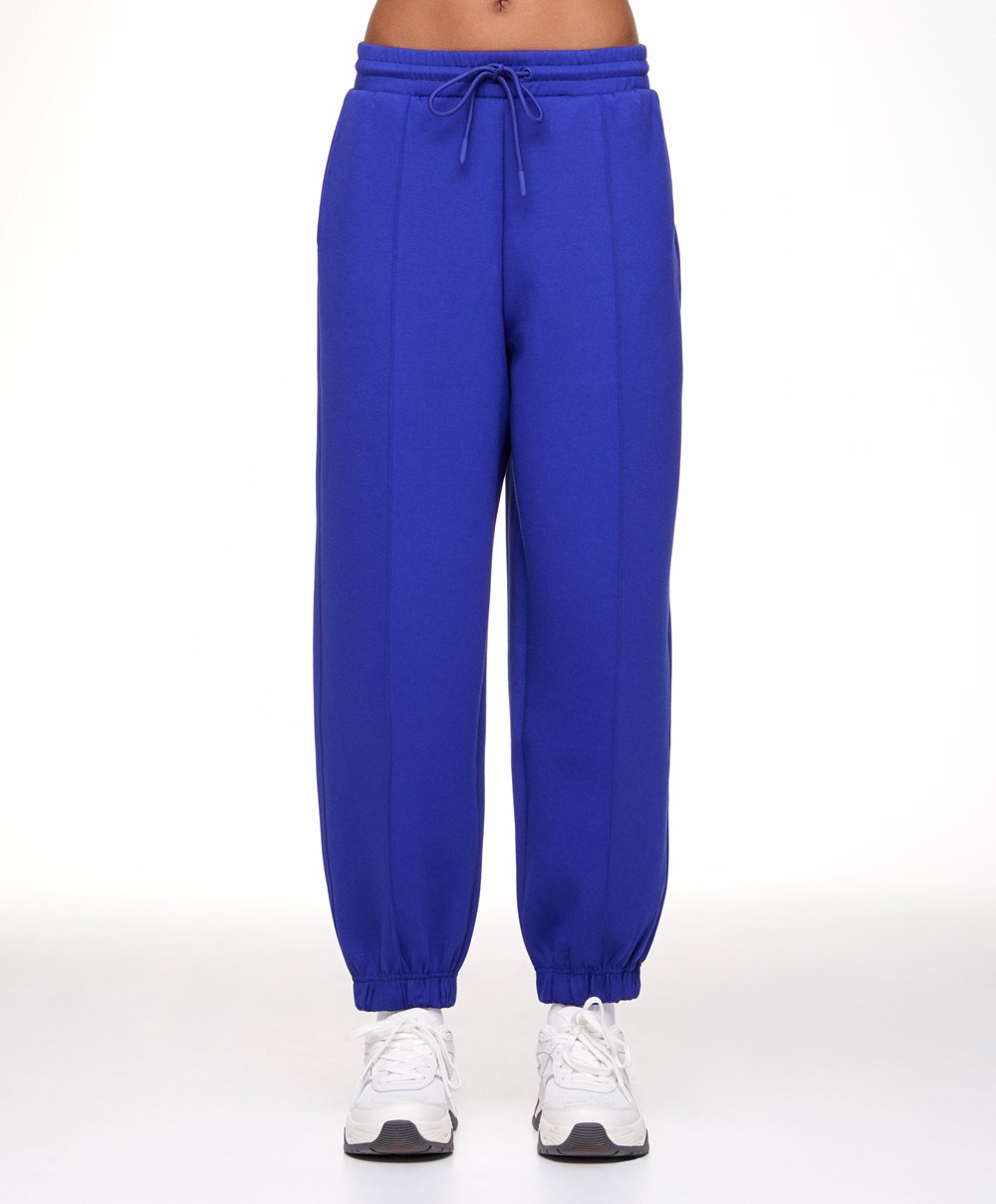 Oysho Joggers With Interlock Detail Kék | SCWBNY-043