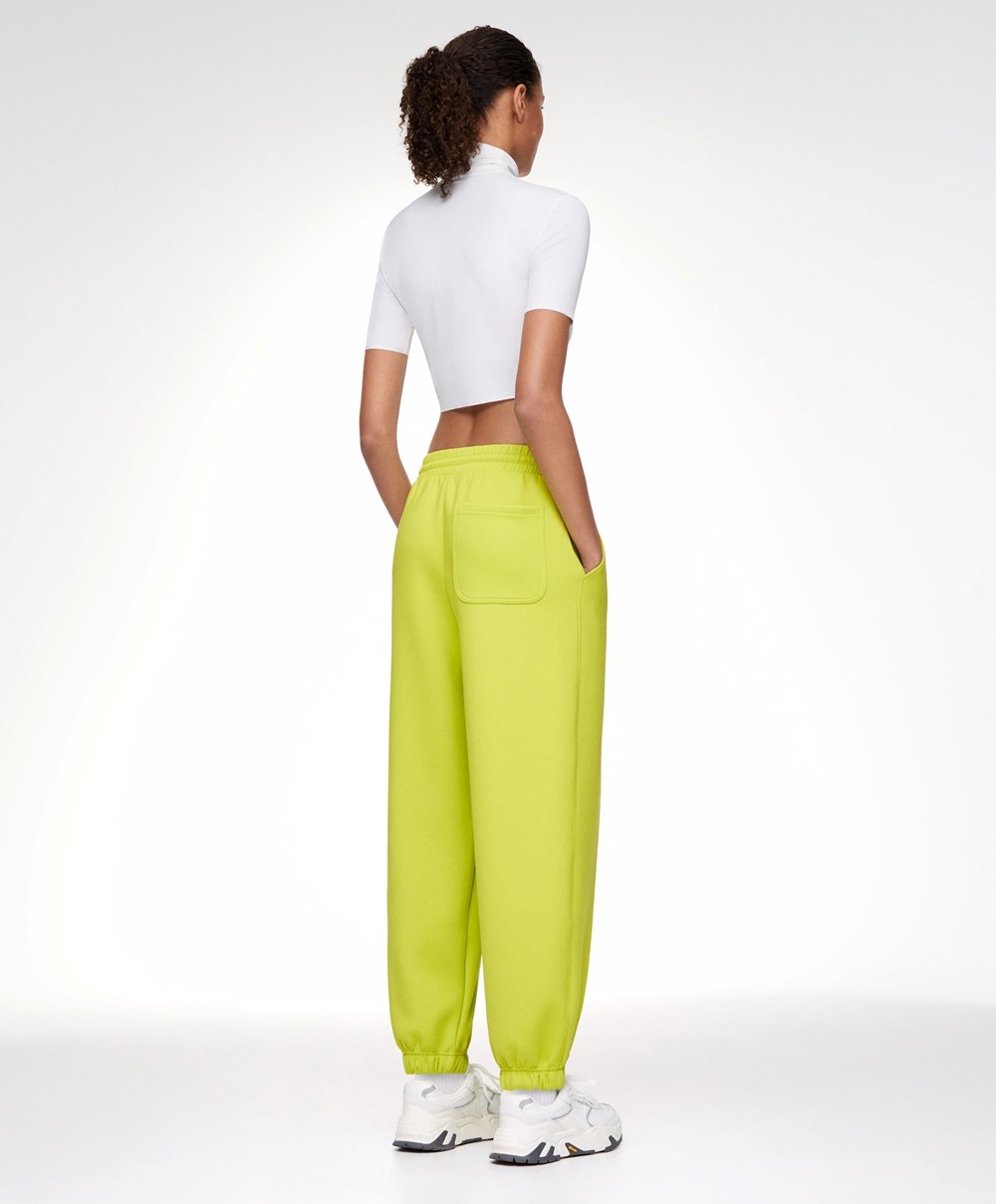 Oysho Joggers With Interlock Detail Lime | KOJWBP-953