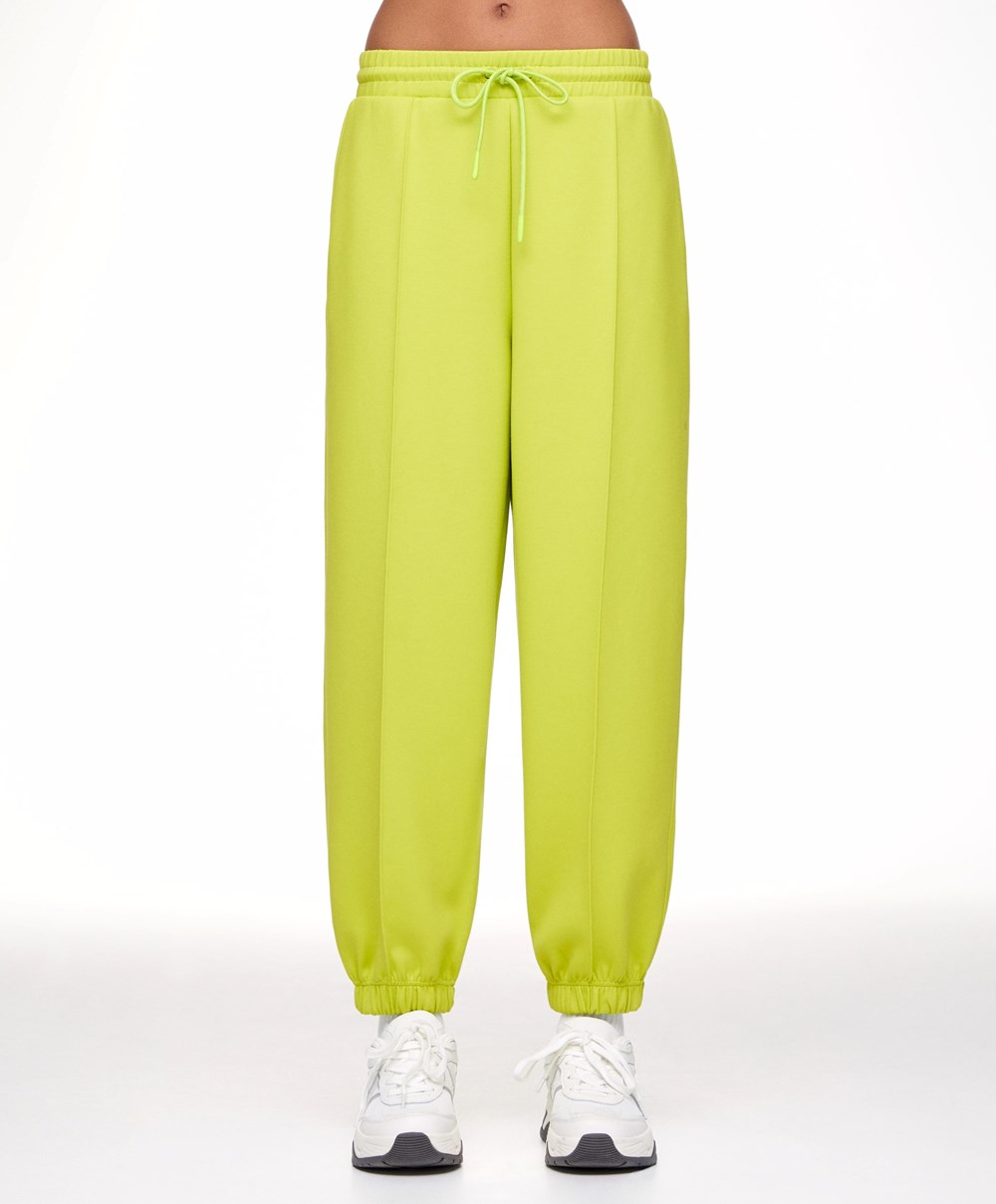 Oysho Joggers With Interlock Detail Lime | KOJWBP-953