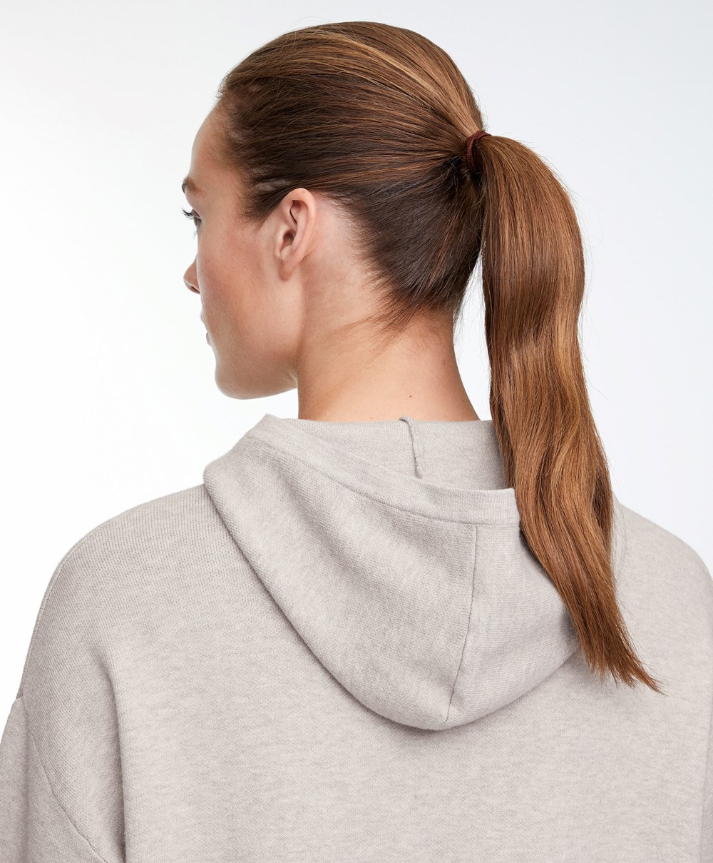 Oysho Knit Csuklyás Jumper Stone | MWGYLX-625