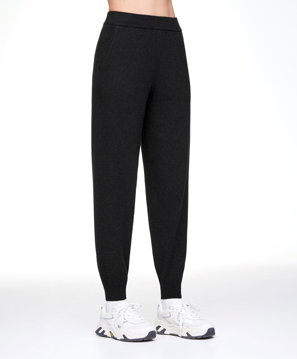 Oysho Knit Joggers Fekete | XBMJTS-902