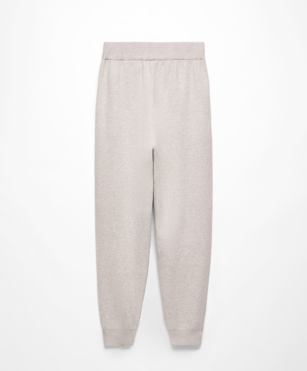 Oysho Knit Joggers Stone | KDXJZE-237