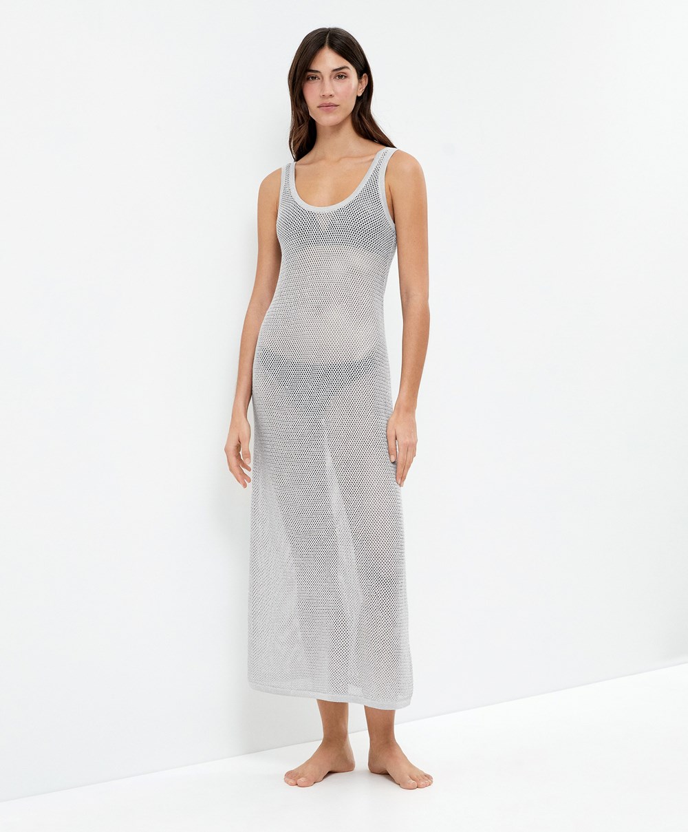 Oysho Knit Midi Ruha Titán | WCVREI-367