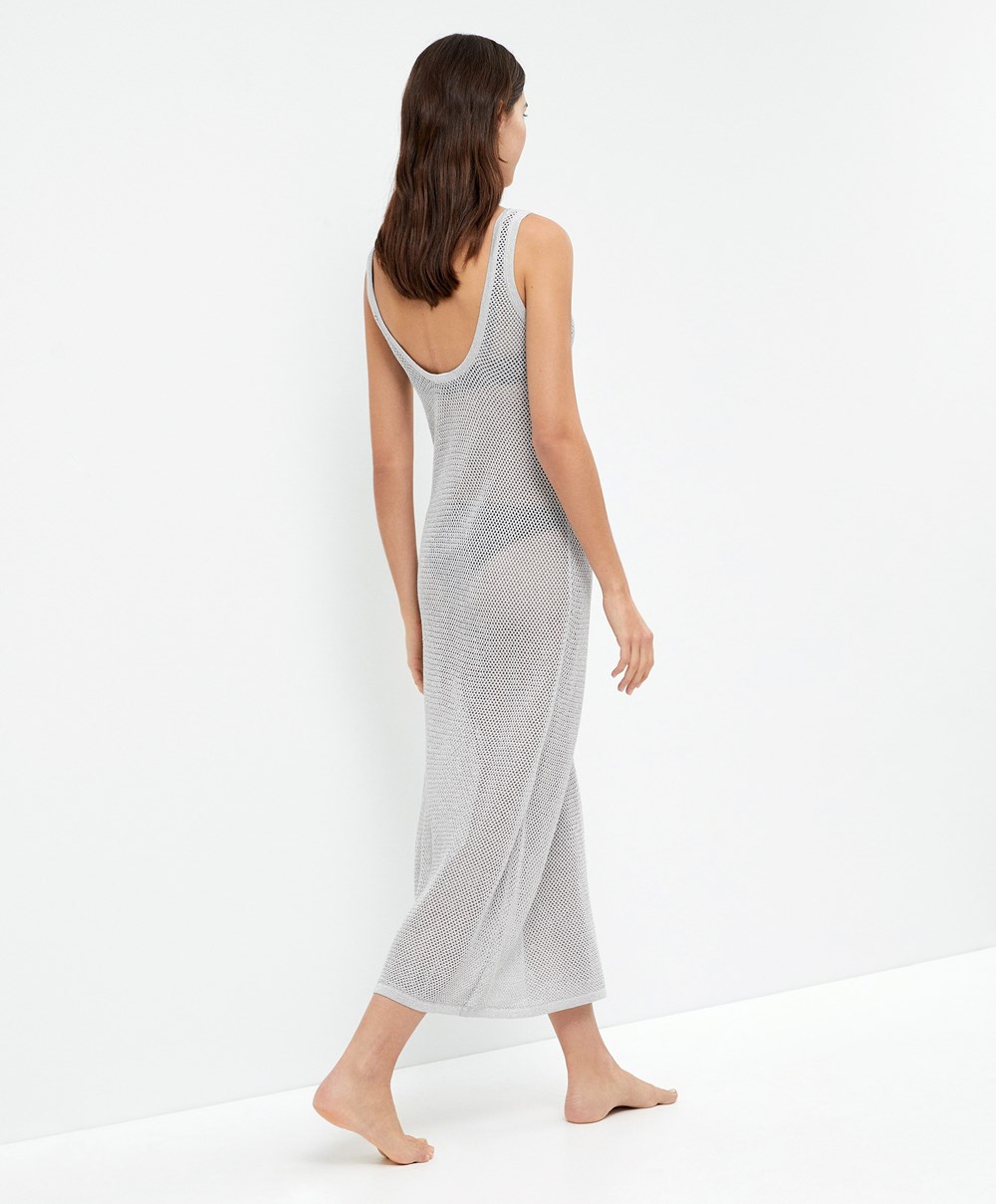 Oysho Knit Midi Ruha Titán | WCVREI-367