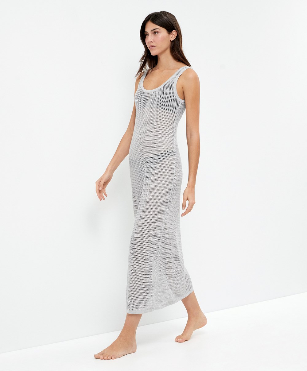 Oysho Knit Midi Ruha Titán | WCVREI-367