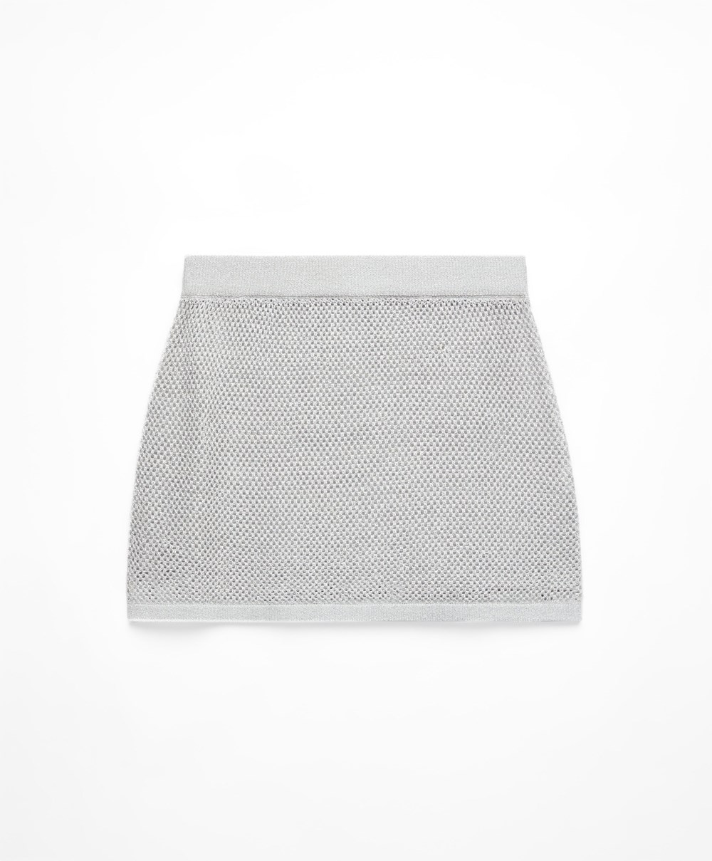 Oysho Knit Mini Skirt Titán | JRPBTG-760