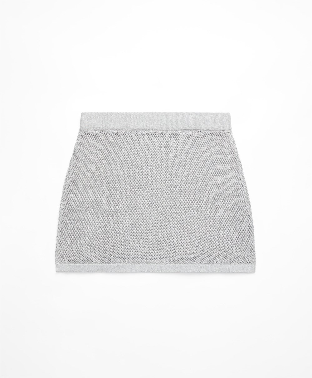 Oysho Knit Mini Skirt Titán | JRPBTG-760