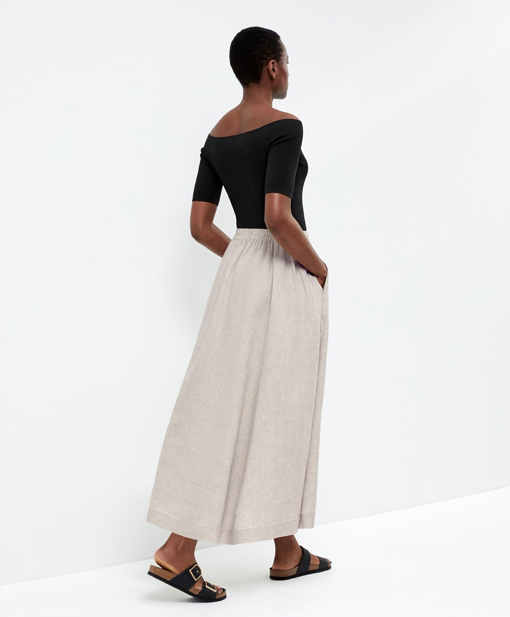 Oysho Knit Off-shoulder Top Fekete | ZEHOGA-765