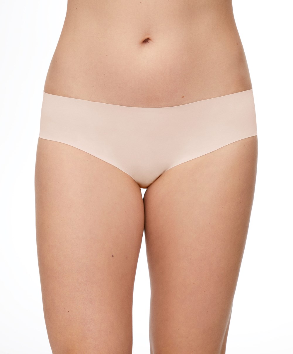 Oysho Laser-cut Invisible Classic Briefs Almond | DWCEVZ-670